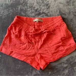 Guess Coral- Pink Elastic Waist Drawstring Athletic Shorts Size Medium